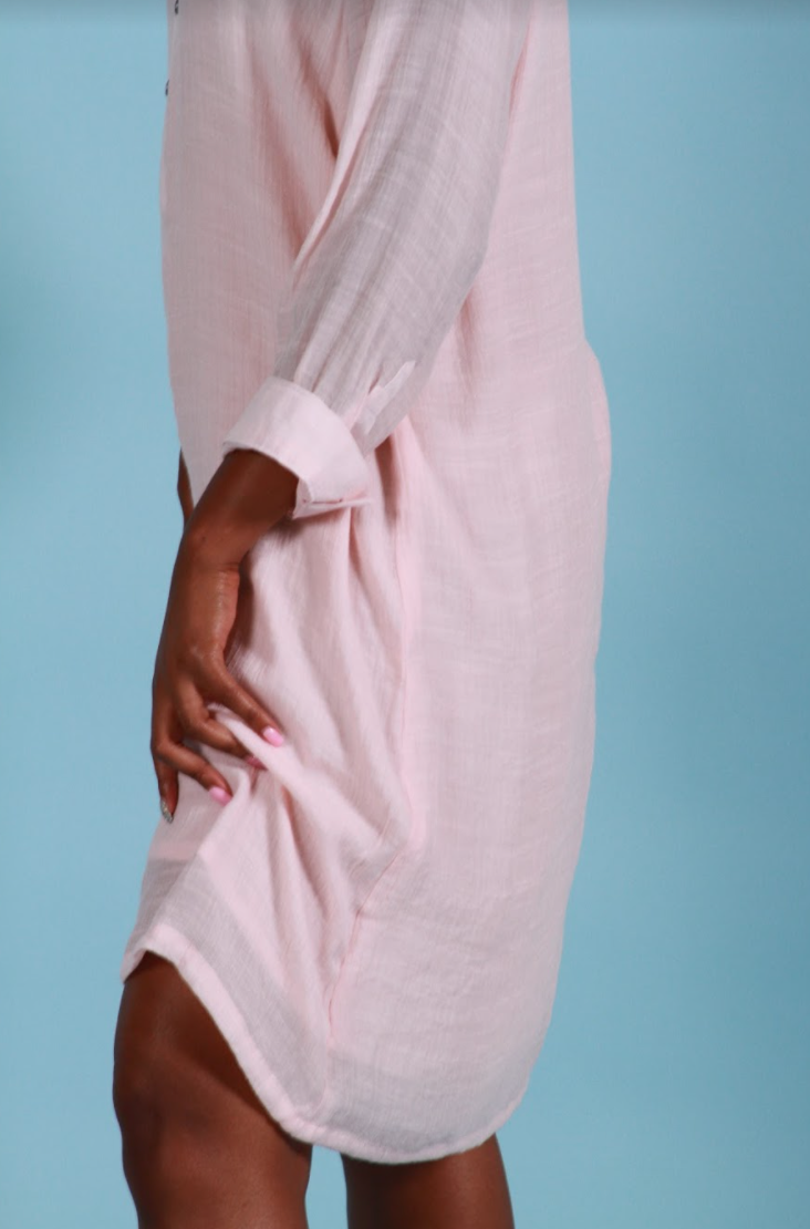 Gaya - Pink Linen Dress