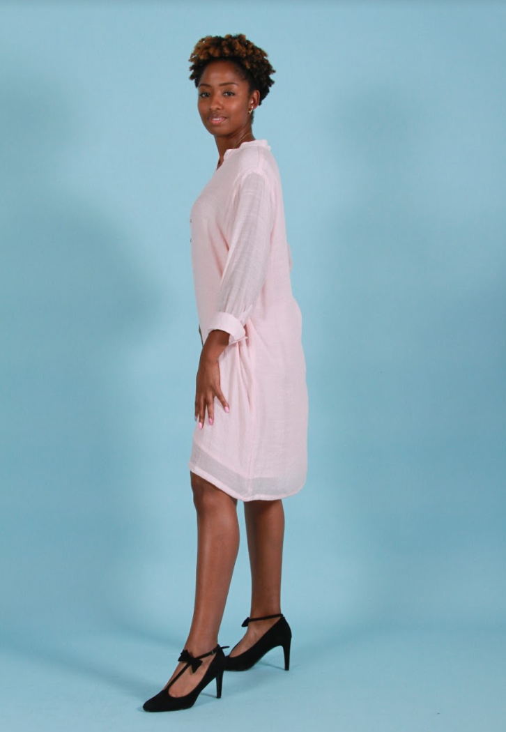 Gaya - Pink Linen Dress